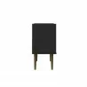 Manhattan Comfort Bogart Mid-Century Modern Nightstand in Black and Nature Side - Manhattan Comfort Bogart Mid-Century Modern Nightstand in Black and Nature Side