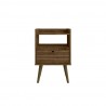 Manhattan Comfort Bogart Mid-Century Modern Nightstand in Rustic Brown and Nature Front