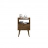 Manhattan Comfort Bogart Mid-Century Modern Nightstand in Rustic Brown and Nature