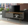 Manhattan Comfort Bogart 53.54" Mid-Century Modern TV Stand in Grey and Nature - Manhattan Comfort Bogart 53.54" Mid-Century Modern TV Stand in Grey and Nature