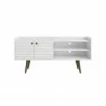Manhattan Comfort Bogart 53.54" Mid-Century Modern TV Stand in White and Nature Front - Manhattan Comfort Bogart 53.54" Mid-Century Modern TV Stand in White and Nature Front