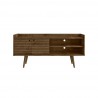 Manhattan Comfort Bogart 53.54" Mid-Century Modern TV Stand in Rustic Brown and Nature Front