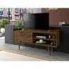 Manhattan Comfort Bogart 53.54" Mid-Century Modern TV Stand in Rustic Brown and Nature - Manhattan Comfort Bogart 53.54" Mid-Century Modern TV Stand in Rustic Brown and Nature
