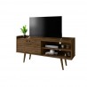 Manhattan Comfort Bogart 53.54" Mid-Century Modern TV Stand in Rustic Brown and Nature