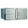 Bull BBQ 30" Door / Drawer Combo With 2 Drawers - Angled and Close-up - Bull BBQ 30" Door / Drawer Combo With 2 Drawers - Angled and Close-up