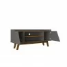 Manhattan Comfort Mid-Century Modern Marcus 53.14 TV Stand with Solid Wood Legs Grey and Nature Open View - Manhattan Comfort Mid-Century Modern Marcus 53.14 TV Stand with Solid Wood Legs Grey and Nature Open View