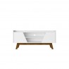 Manhattan Comfort Mid-Century Modern Marcus 53.14 TV Stand with Solid Wood Legs White Front