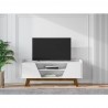 Manhattan Comfort Mid-Century Modern Marcus 53.14 TV Stand with Solid Wood Legs White