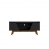 Manhattan Comfort Mid-Century Modern Marcus 53.14 TV Stand with Solid Wood Legs  Matte Black Front