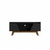 Manhattan Comfort Mid-Century Modern Marcus 53.14 TV Stand with Solid Wood Legs  Matte Black Front - Manhattan Comfort Mid-Century Modern Marcus 53.14 TV Stand with Solid Wood Legs  Matte Black Front