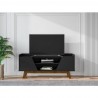 Manhattan Comfort Mid-Century Modern Marcus 53.14 TV Stand with Solid Wood Legs  Matte Black