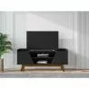 Manhattan Comfort Mid-Century Modern Marcus 53.14 TV Stand with Solid Wood Legs  Matte Black - Manhattan Comfort Mid-Century Modern Marcus 53.14 TV Stand with Solid Wood Legs  Matte Black