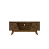 Manhattan Comfort Mid-Century Modern Marcus 53.14 TV Stand with Solid Wood Legs  Rustic Brown Front