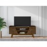 Manhattan Comfort Mid-Century Modern Marcus 53.14 TV Stand with Solid Wood Legs  Rustic Brown 