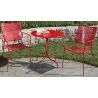 Alfresco Home Martini 3 Piece Bistro Set in Cherry Pie Finish with 27.5" Round Bistro Table and 2 Stackable Bistro Chair - Lifestyle - Alfresco Home Martini 3 Piece Bistro Set in Cherry Pie Finish with 27.5" Round Bistro Table and 2 Stackable Bistro Chair - Lifestyle