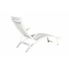 Alfresco Home Poolside Stackable/Foldable Chaise Lounge - Loft White - Back Angled - Alfresco Home Poolside Stackable/Foldable Chaise Lounge - Loft White - Back Angled