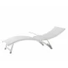 Alfresco Home Poolside Stackable/Foldable Chaise Lounge - Loft White - Side Reclined - Alfresco Home Poolside Stackable/Foldable Chaise Lounge - Loft White - Side Reclined