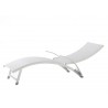 Alfresco Home Poolside Stackable/Foldable Chaise Lounge - Loft White - Side Reclined