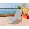 Alfresco Home Poolside Stackable/Foldable Chaise Lounge - Loft White - Lifestyle 2