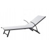 Alfresco Home Oceanview Stackable/Foldable Chaise Lounge in Soho Black - Reclined