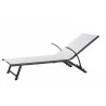 Alfresco Home Oceanview Stackable/Foldable Chaise Lounge in Soho Black - Reclined - Alfresco Home Oceanview Stackable/Foldable Chaise Lounge in Soho Black - Reclined