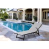 Alfresco Home Oceanview Stackable/Foldable Chaise Lounge in Soho Black - Lifestyle