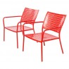 Alfresco Home Martini Low Profile Lounge Chairs in Cherry Pie Finish - Set of 2 - Angled