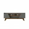 Manhattan Comfort Mid-Century Modern Marcus 62.99 TV Stand with Solid Wood Legs in Grey and Nature Front - Manhattan Comfort Mid-Century Modern Marcus 62.99 TV Stand with Solid Wood Legs in Grey and Nature Front