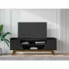 Manhattan Comfort Mid-Century Modern Marcus 62.99 TV Stand with Solid Wood Legs in  Matte Black - Manhattan Comfort Mid-Century Modern Marcus 62.99 TV Stand with Solid Wood Legs in  Matte Black