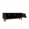 Manhattan Comfort Mid-Century Modern Marcus 62.99 TV Stand with Solid Wood Legs in  Matte Black Open - Manhattan Comfort Mid-Century Modern Marcus 62.99 TV Stand with Solid Wood Legs in  Matte Black Open