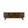 Manhattan Comfort Mid-Century Modern Marcus 62.99 TV Stand with Solid Wood Legs in  Rustic Brown Front