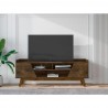 Manhattan Comfort Mid-Century Modern Marcus 62.99 TV Stand with Solid Wood Legs in  Rustic Brown 