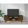 Manhattan Comfort Mid-Century Modern Marcus 62.99 TV Stand with Solid Wood Legs in  Rustic Brown  - Manhattan Comfort Mid-Century Modern Marcus 62.99 TV Stand with Solid Wood Legs in  Rustic Brown 