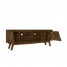Manhattan Comfort Mid-Century Modern Marcus 62.99 TV Stand with Solid Wood Legs in  Rustic Brown Open