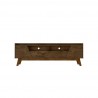 Manhattan Comfort Mid-Century Modern Marcus 70.86 TV Stand with Solid Wood Legs in  Rustic Brown Front