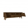 Manhattan Comfort Mid-Century Modern Marcus 70.86 TV Stand with Solid Wood Legs in  Rustic Brown Front