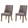 Alpine Furniture KensingtonSet of 2 Upholstered Parson Chairs in Dark Grey