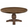 Alpine Furniture Kensington Round Solid Pine Dining Table in Walnut - Side
