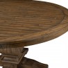 Alpine Furniture Kensington Round Solid Pine Dining Table in Walnut - Table Edge
