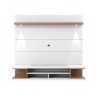 Utopia 70" Floating Theater Entertainment Center with Led Lights in White and Maple Cream - Front