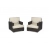 Cardiff Wicker Club Chair With Cushions - Set of 2 in Front Side Angle