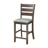 Alpine Furniture Emery Set of 2 Pub Height Chairs, Walnut - Front Side Angle