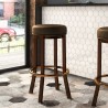 H&D Seating Metal Backless Barstool with Copper Vein Finish