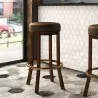 H&D Seating Metal Backless Barstool with Copper Vein Finish - H&D Seating Metal Backless Barstool with Copper Vein Finish