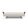 Innovation Living Frode Dark Styletto Sofa Bed Walnut Arms - Boucle Off White - Front Fully Folded