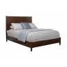 Alpine Furniture Flynn Mid Century Modern Queen Panel Bed, Walnut - Front Side Angle