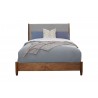 Alpine Furniture Flynn Mid Century Modern Two Tone Standard King Panel Bed, Acorn/Grey - Front Angle