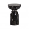 Sunpan Goya End Table Marble Look in Black - Front Angle