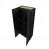 Manhattan Comfort Hopkins Modern Freestanding Storage Closet with 7 Shelves in Black Top
