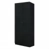 Manhattan Comfort Hopkins Modern Freestanding Storage Closet with 7 Shelves in Black Front - Manhattan Comfort Hopkins Modern Freestanding Storage Closet with 7 Shelves in Black Front